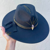 Crown of Light – Black with Amethyst & Studded Band