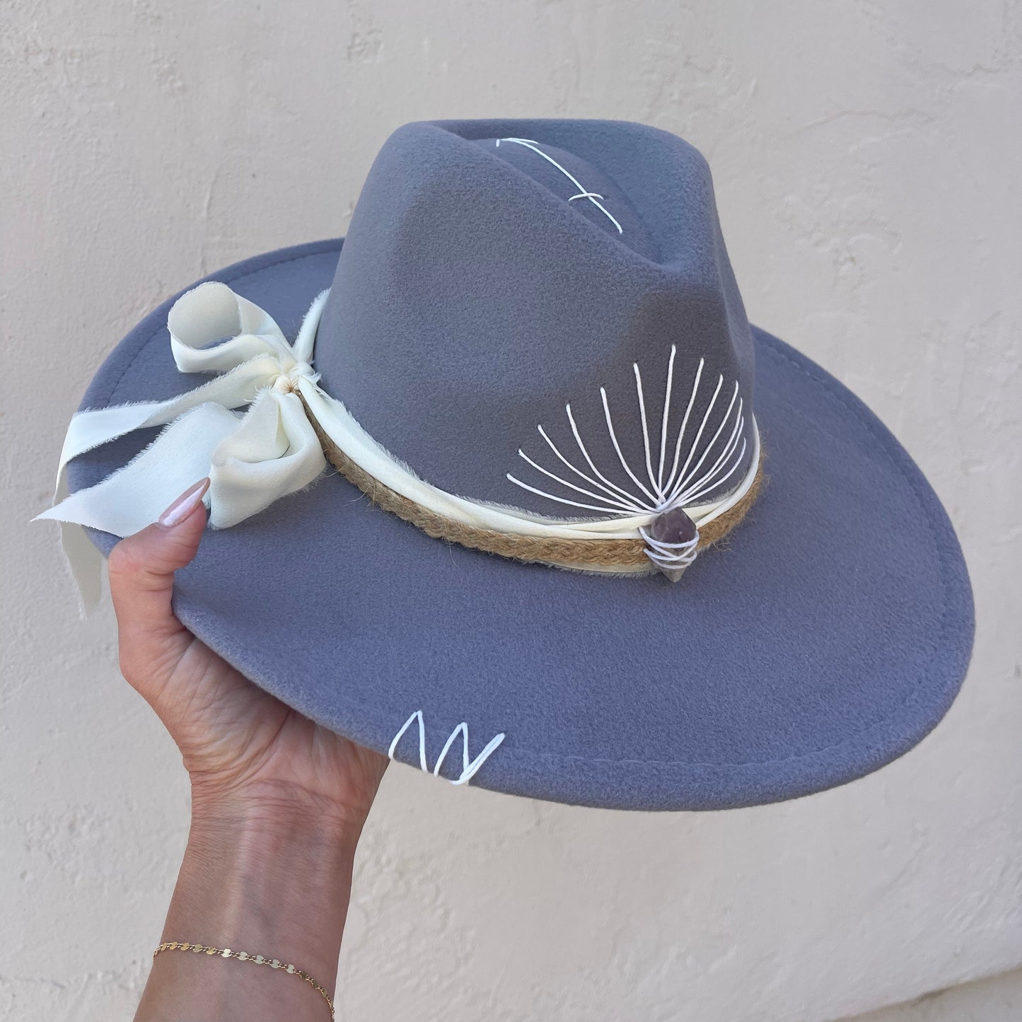 Alvarado - Gray with Amethyst & Cream/Tan Band