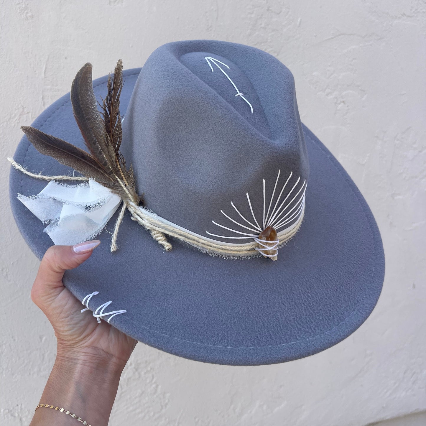 Alvarado - Gray with Amethyst & Natural Band