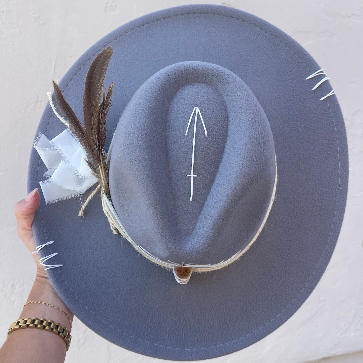 Alvarado - Gray with Amethyst & Natural Band