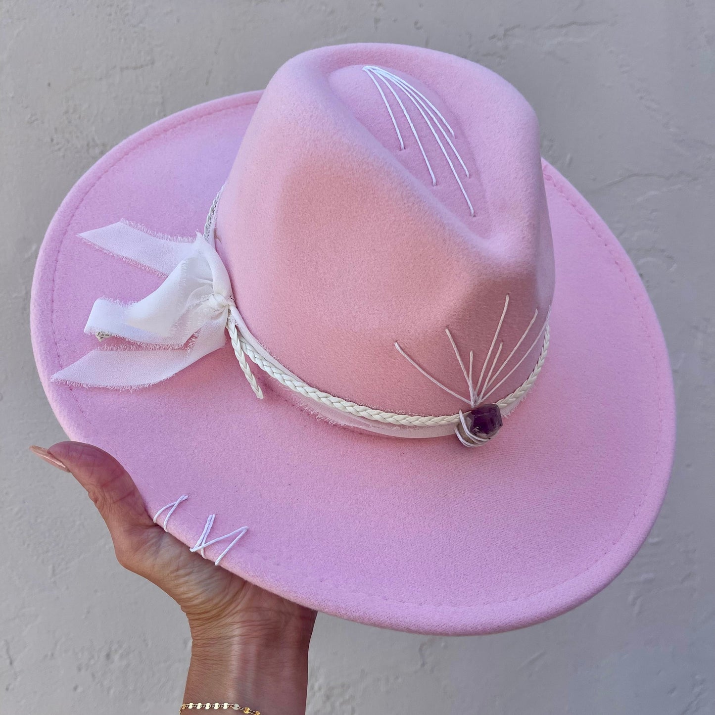 Crown of Light – Pastel Pink with Amethyst & White Band