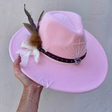 Seta da Alma – Pastel Pink with Amethyst & Brown/ Cream Band