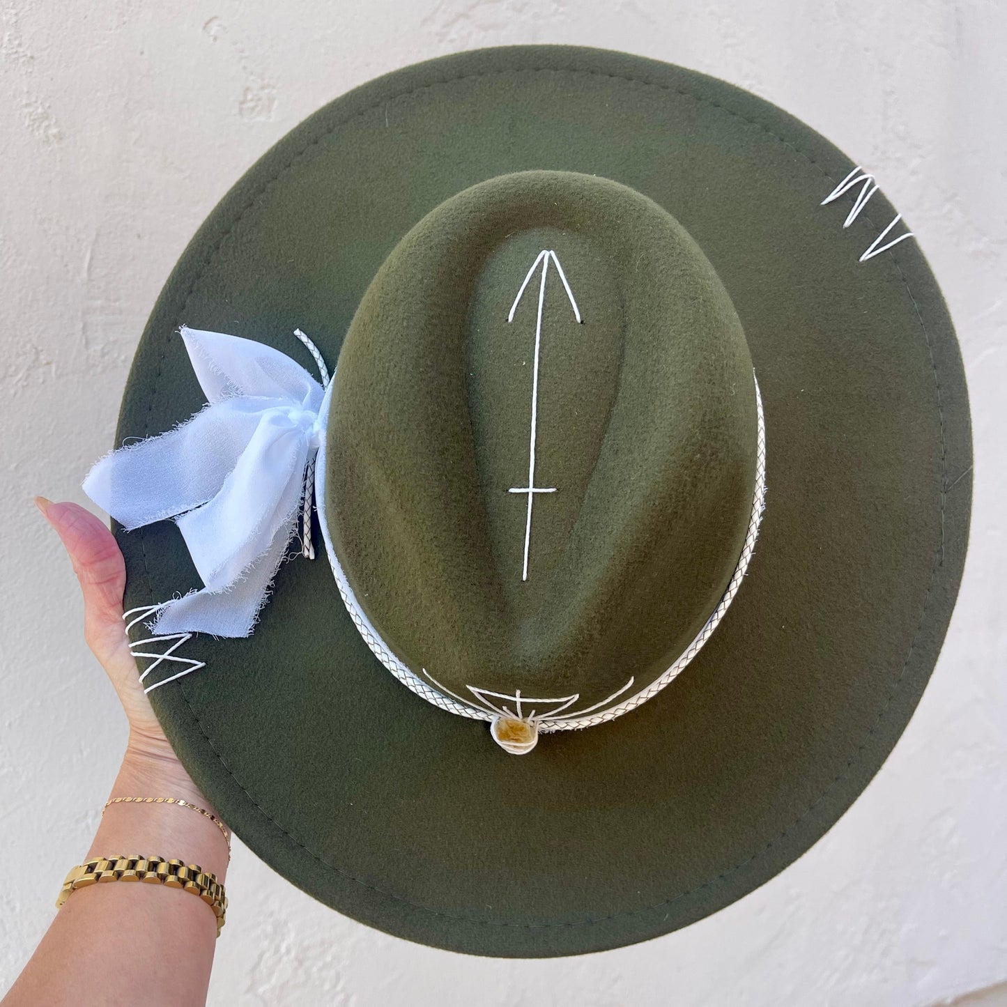 Seta da Alma – Forest Green with Citrine & White Band