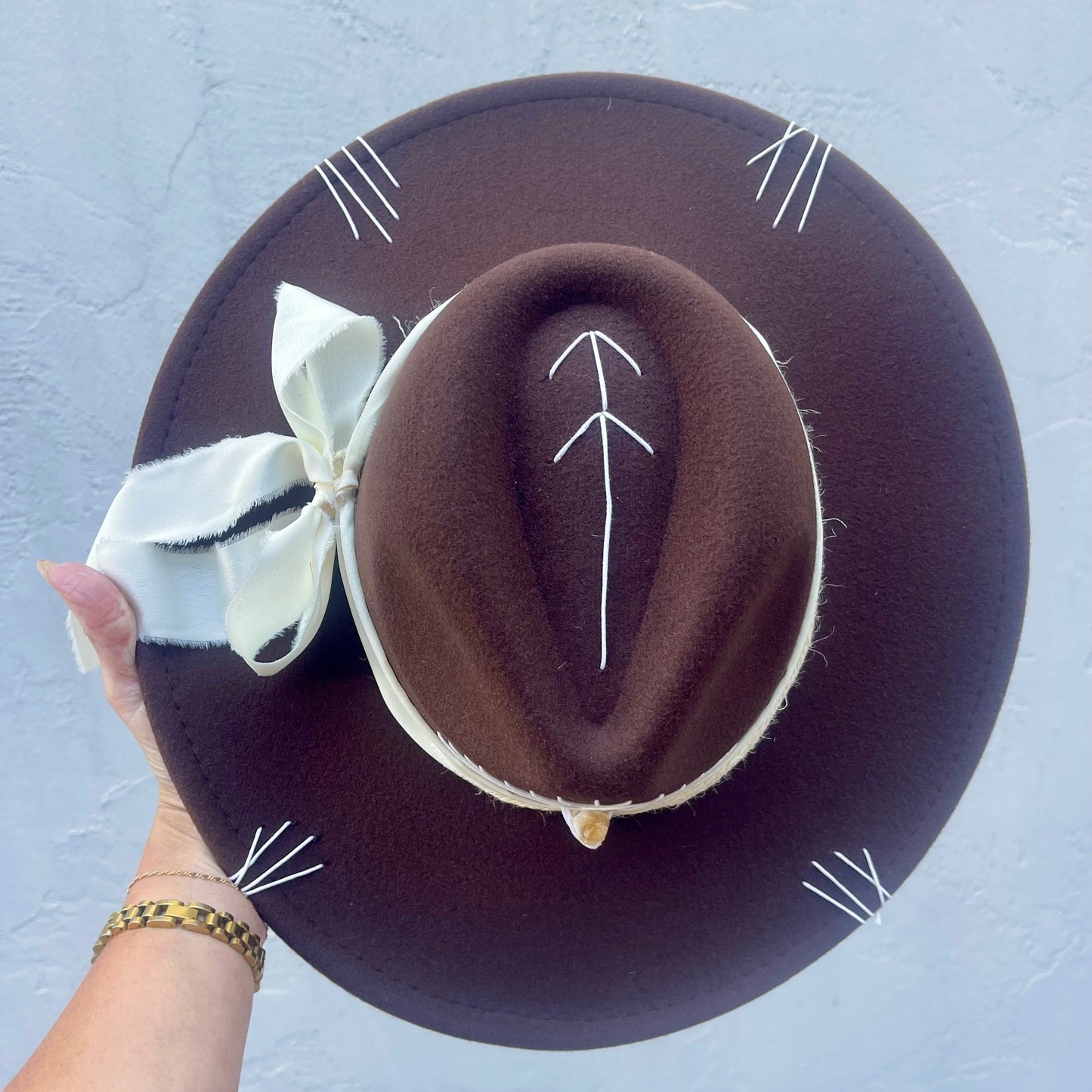 Alvarado - Brown with Citrine & Cream Ribbon