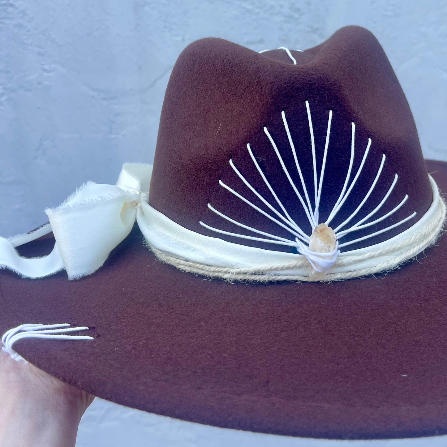 Alvarado - Brown with Citrine & Cream Ribbon