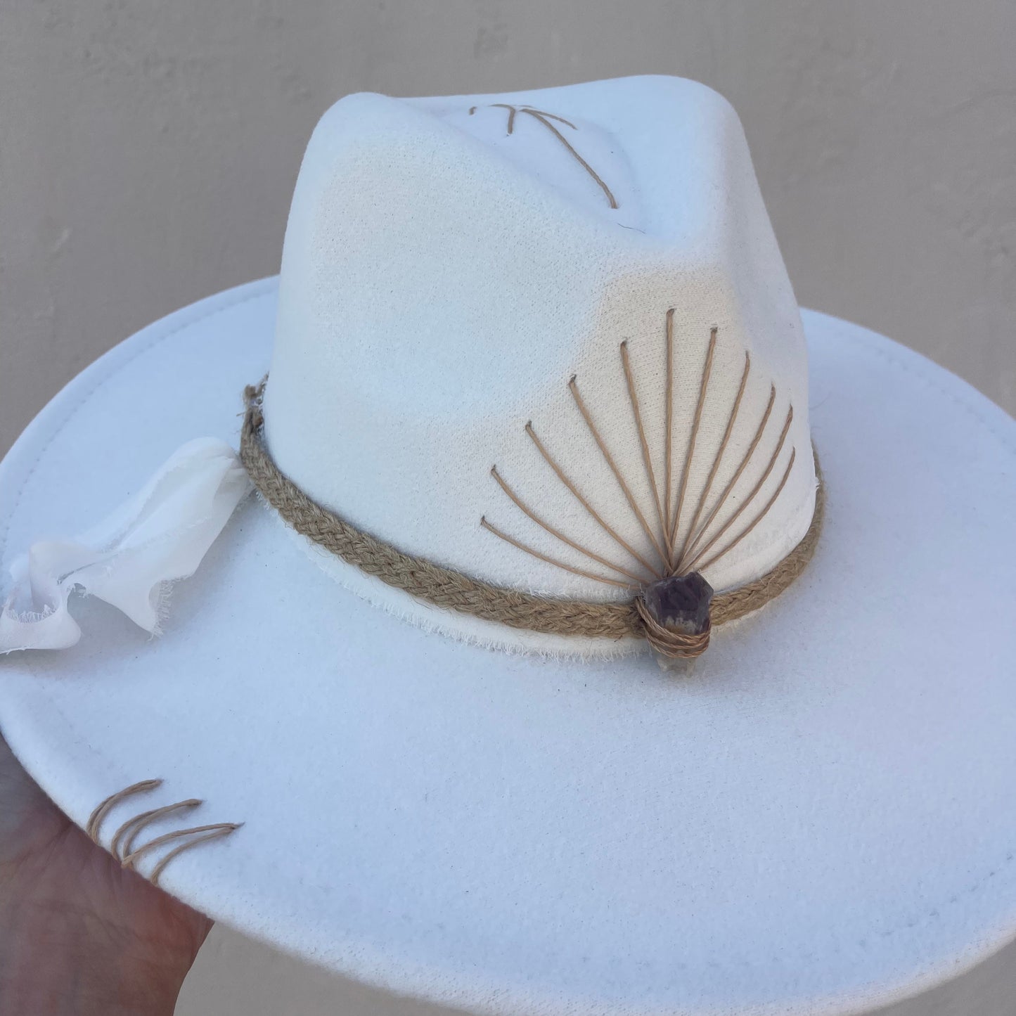 Alvarado - White with Amethyst & Natural Band