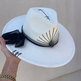 Alvarado - White with Amethys & Black/White Band