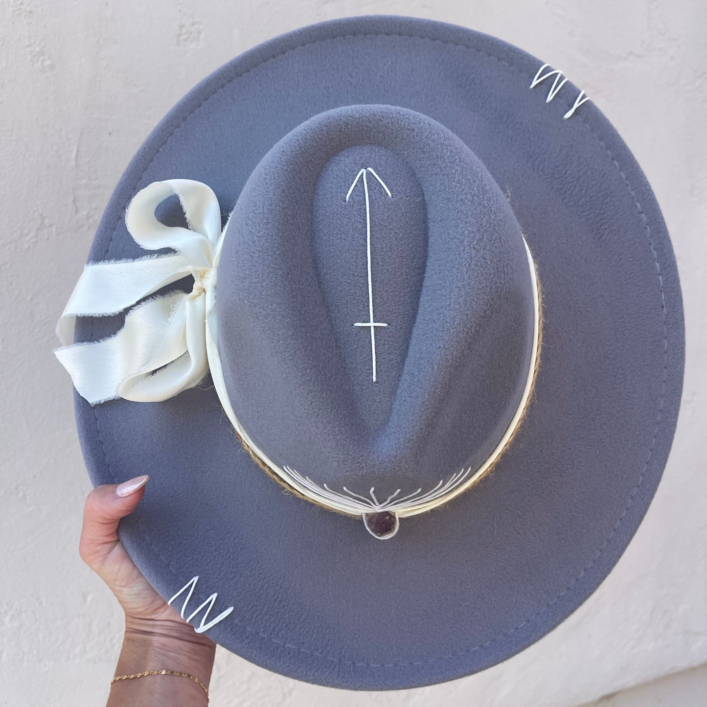 Alvarado - Gray with Amethyst & Cream/Tan Band