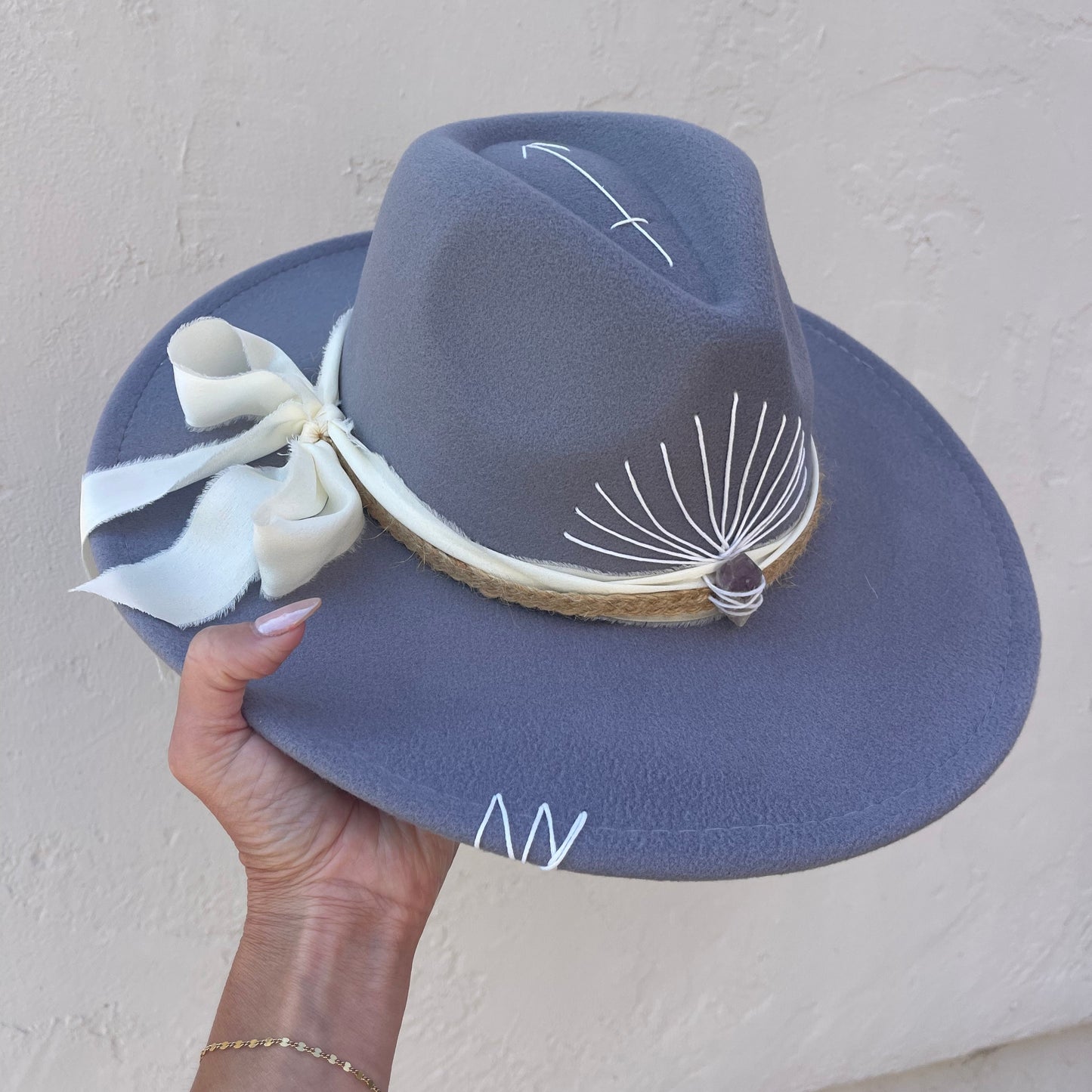 Alvarado - Gray with Amethyst & Cream/Tan Band