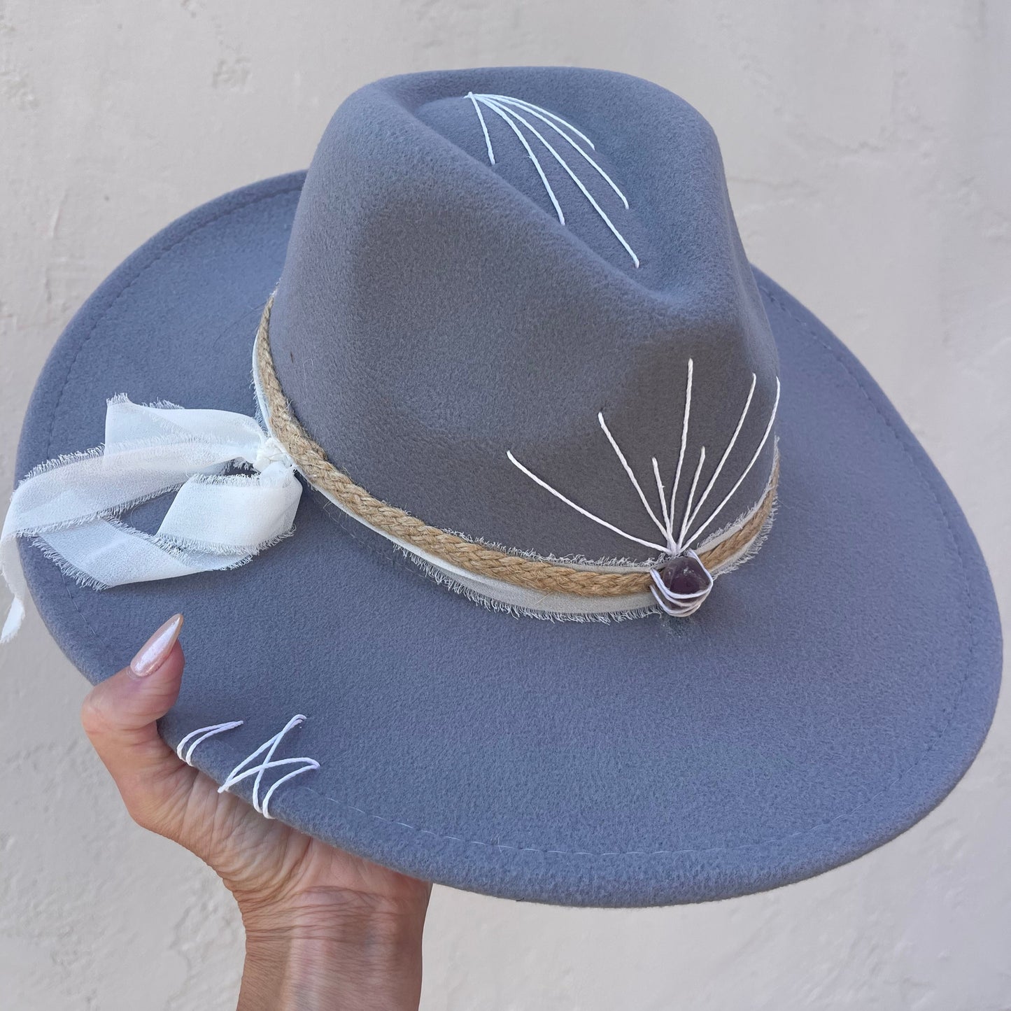 Imperfectly Perfect  - Crown of Light - Gray with Amethyst