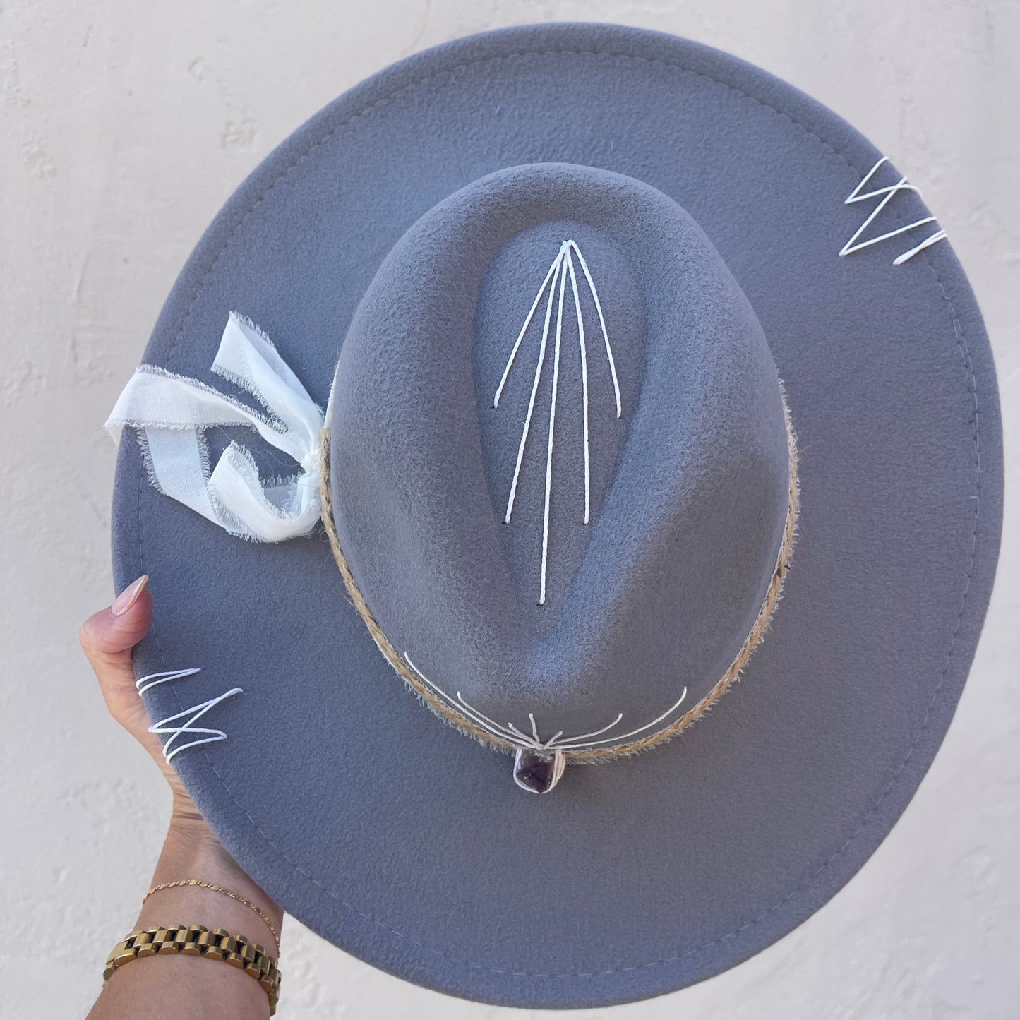 Imperfectly Perfect  - Crown of Light - Gray with Amethyst