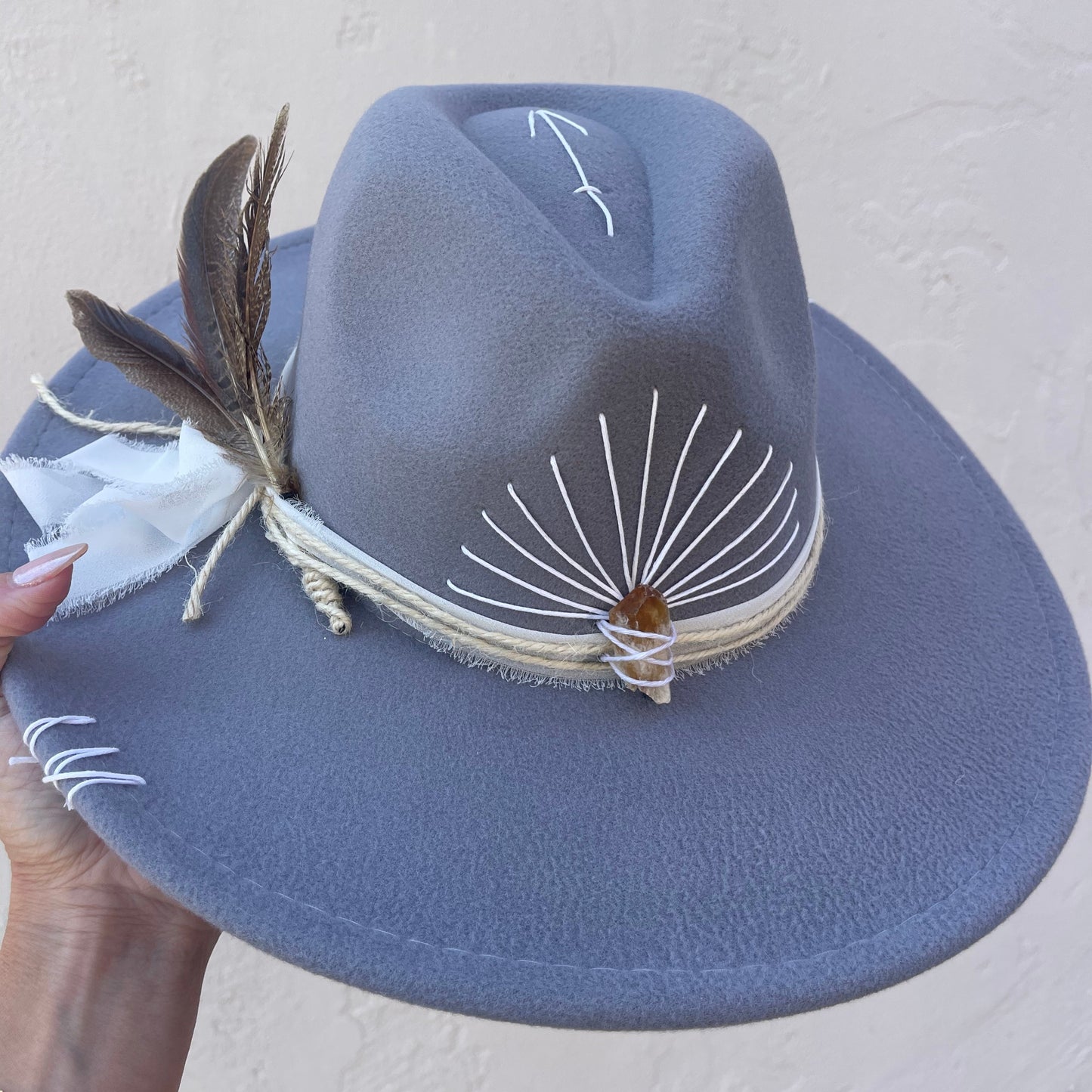 Alvarado - Gray with Amethyst & Natural Band